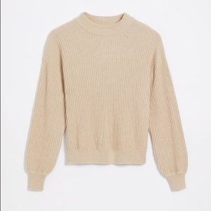 Frank & Oak Seacell knit sweater in beige